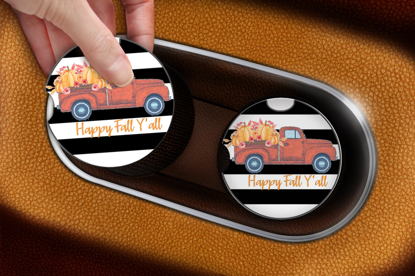 Happy Fall Y’all Fall Car Coasters - Bella Lia Boutique