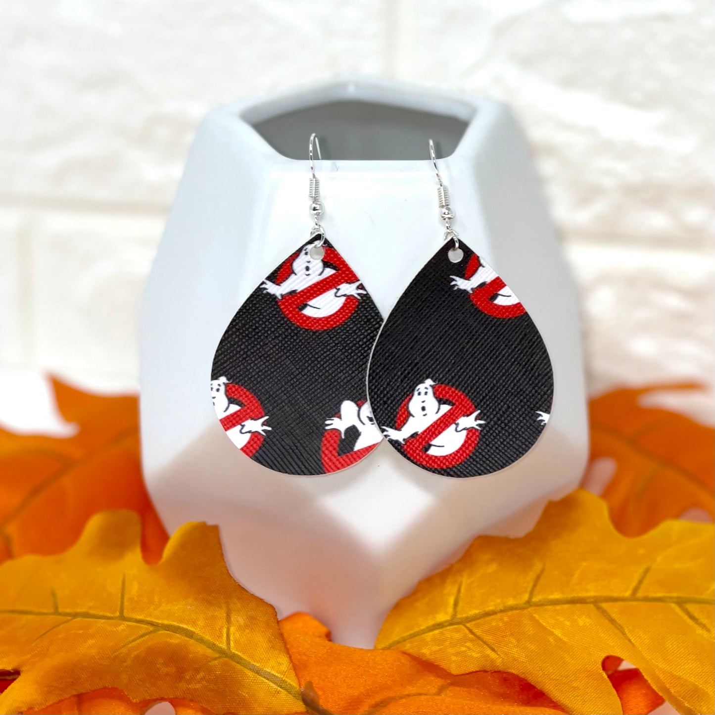 Faux Leather Earrings | Ghostbusters - Bella Lia Boutique