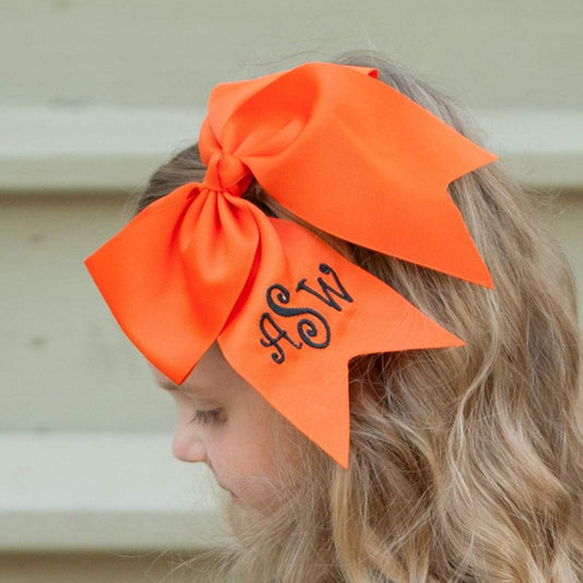 Personalized Orange Hair Bow | 8” - Bella Lia Boutique