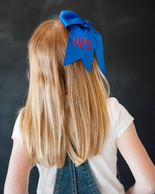 Personalized Royal Blue Hair Bow | 8” - Bella Lia Boutique