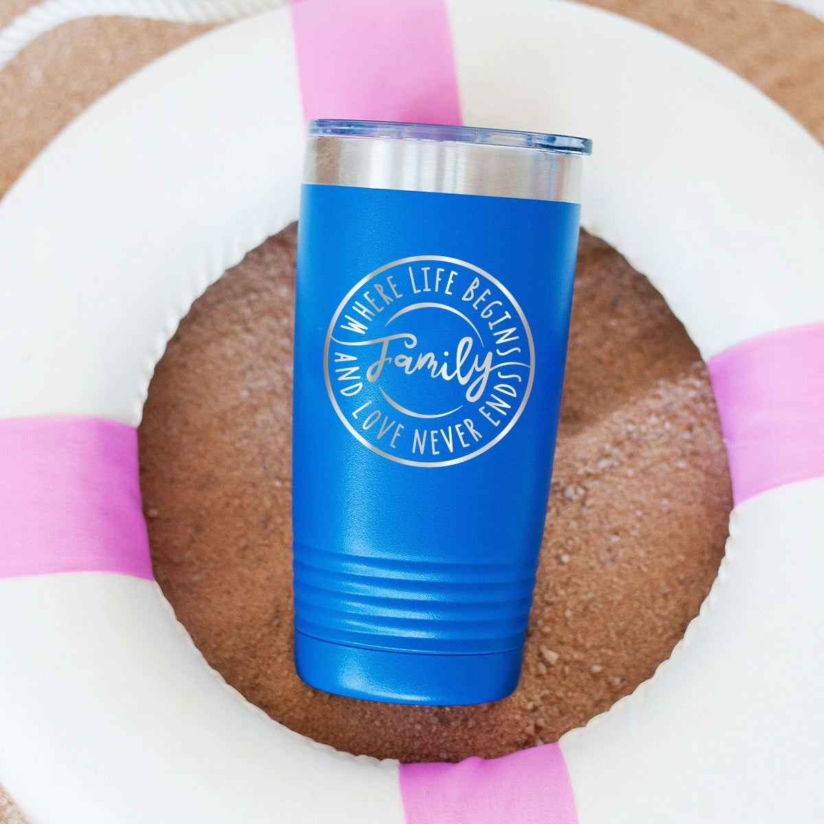 Love Never Ends Royal Blue 20oz Insulated Tumbler - Bella Lia Boutique