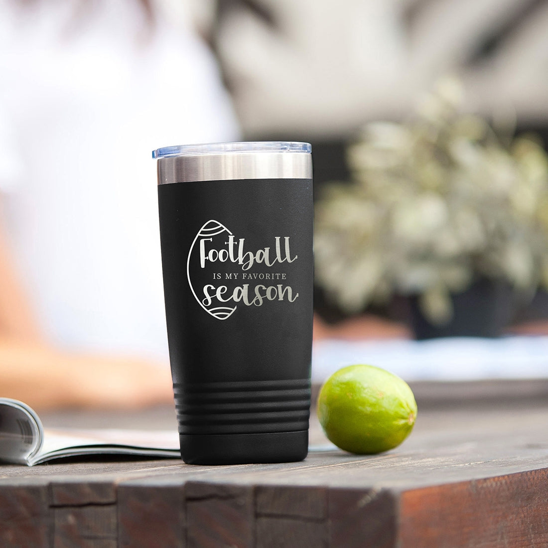Football is My Favorite Season Black 20oz Insulated Tumbler - Bella Lia Boutique