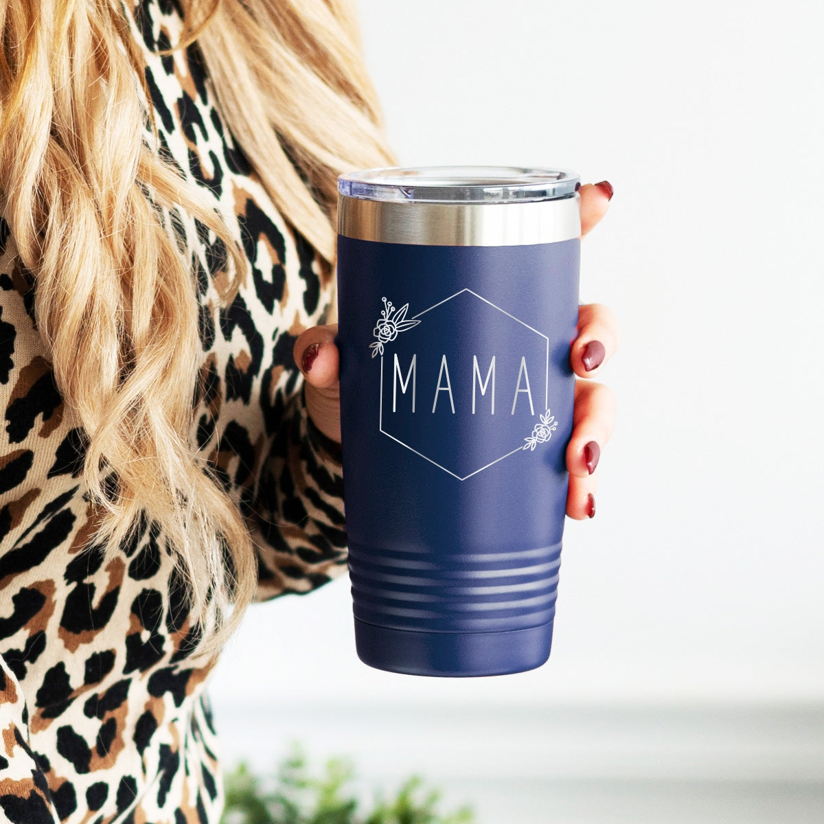 Floral Mama Navy 20oz Insulated Tumbler - Bella Lia Boutique