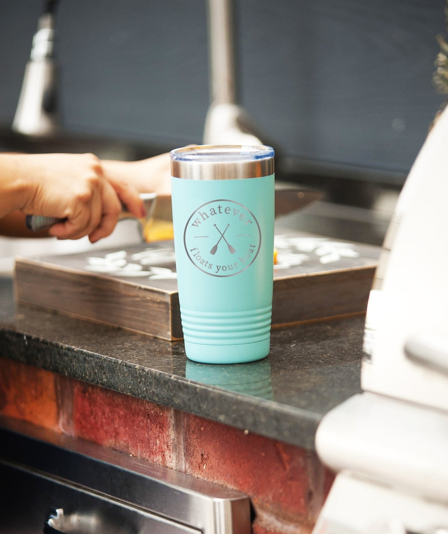 Whatever Floats Teal 20oz Insulated Tumbler - Bella Lia Boutique