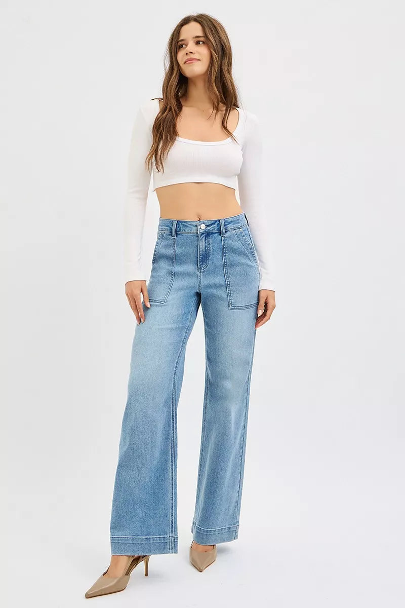 Leyla High-Rise Straight Leg Jeans | Risen