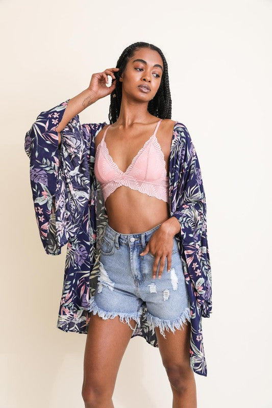 Tropical Leaves Kimono