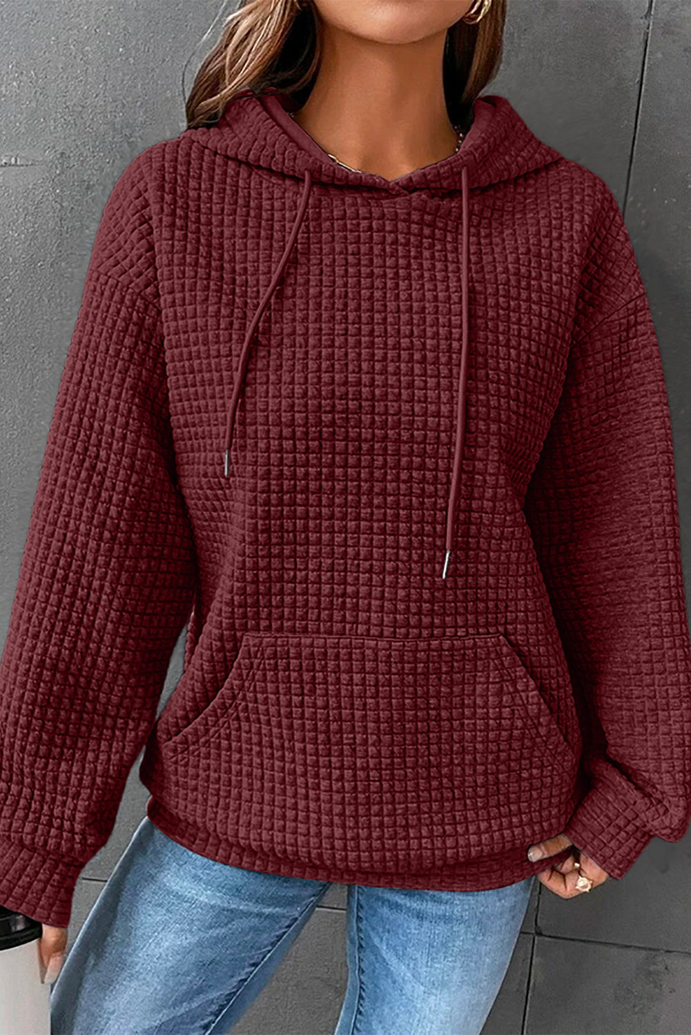 Quilted Pocketed Hoodie | Multiple Colors