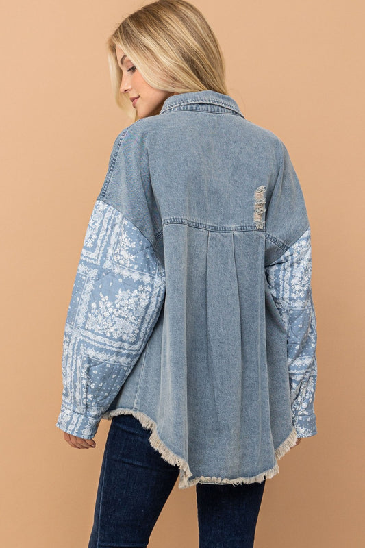 Paisley Quilted Denim Jacket