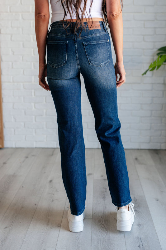 Muriel Mid-Rise Control Top Classic Straight Jeans | Judy Blue