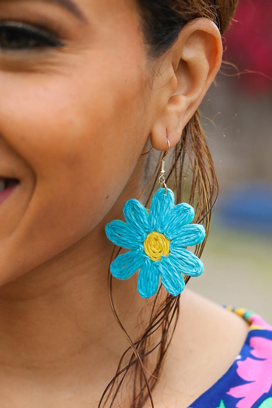 Daisy Flower Earrings | Sky Blue