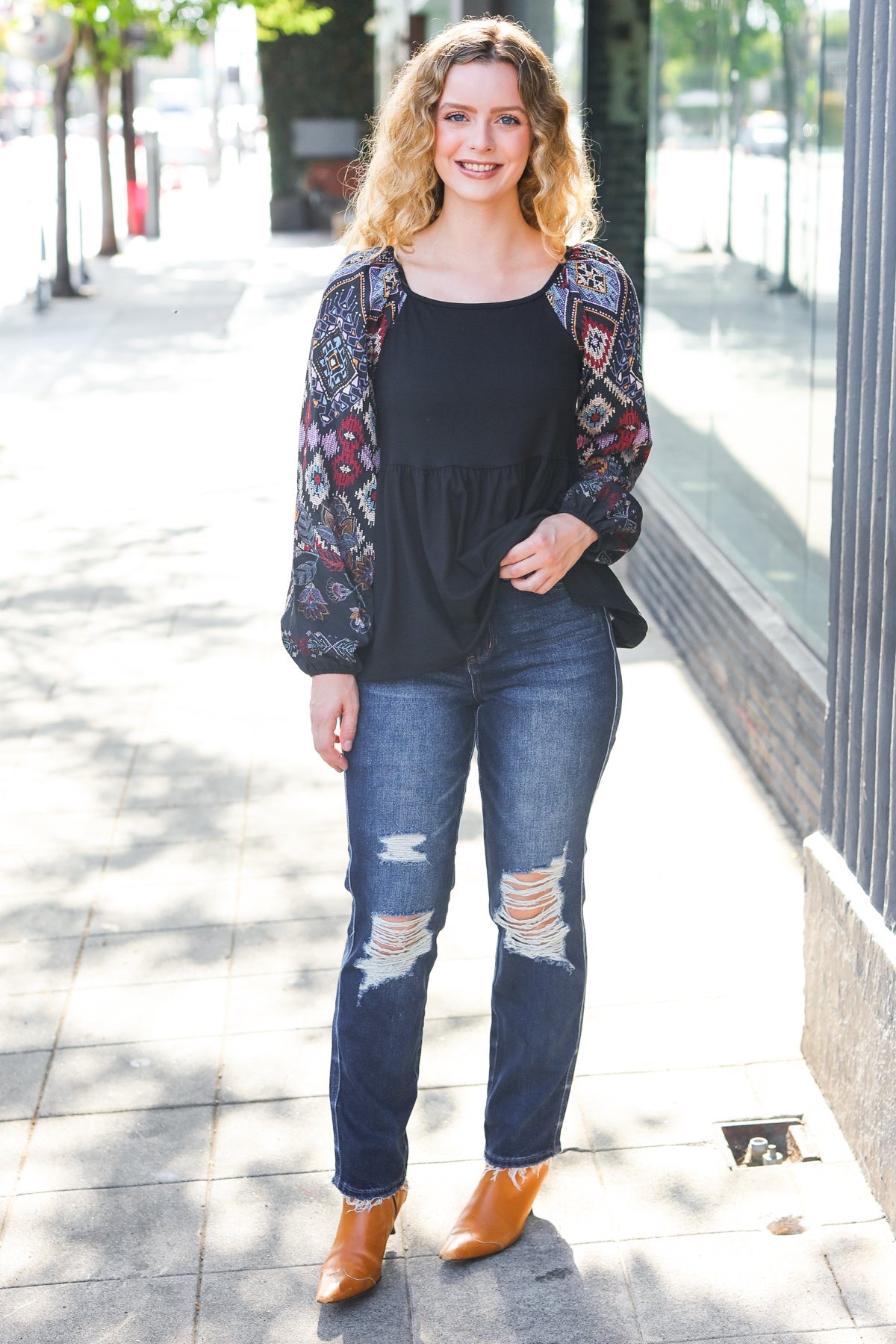 Charming Bubble Sleeve Top