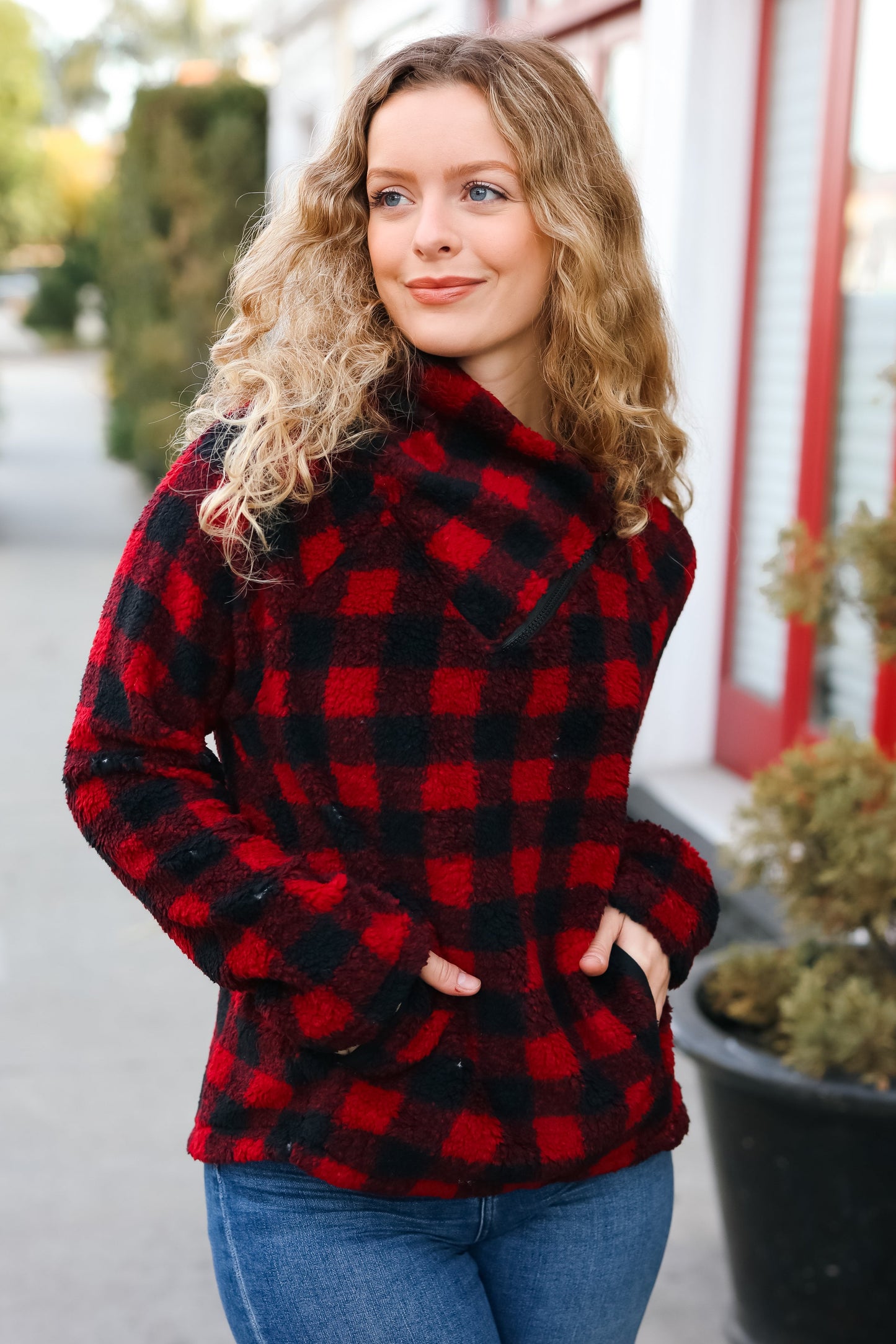 Cozy Plaid Sweater Top