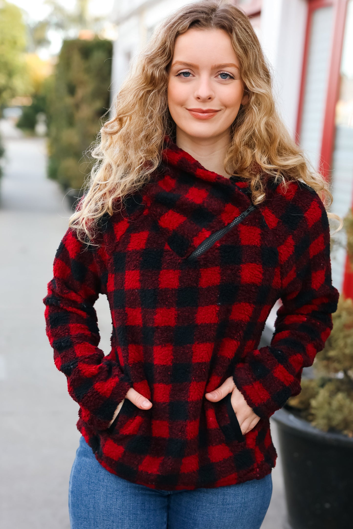 Cozy Plaid Sweater Top