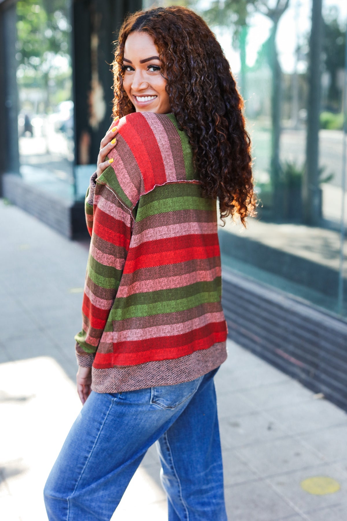 Perfectly You Striped Banded Sweater