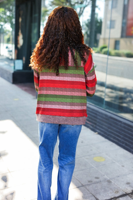 Perfectly You Striped Banded Sweater