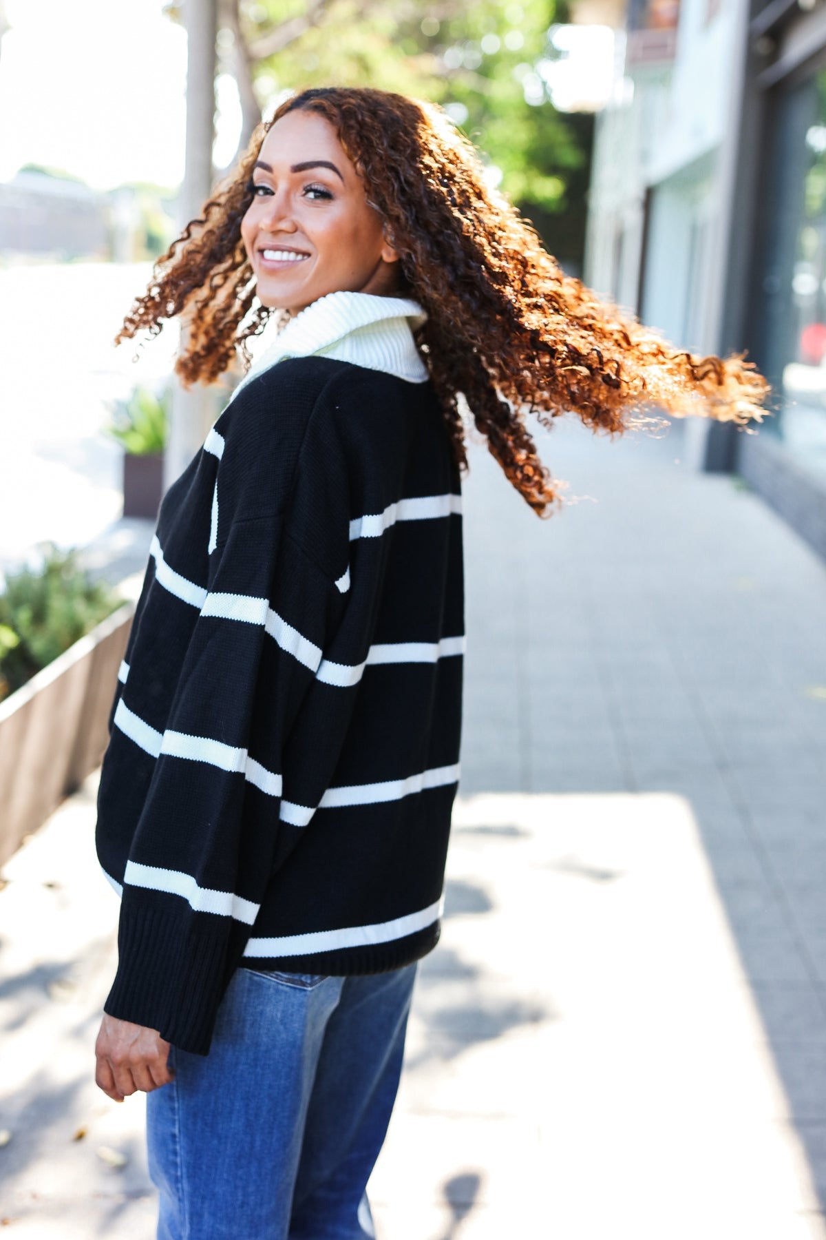 Fall For You Striped Oversized Sweater