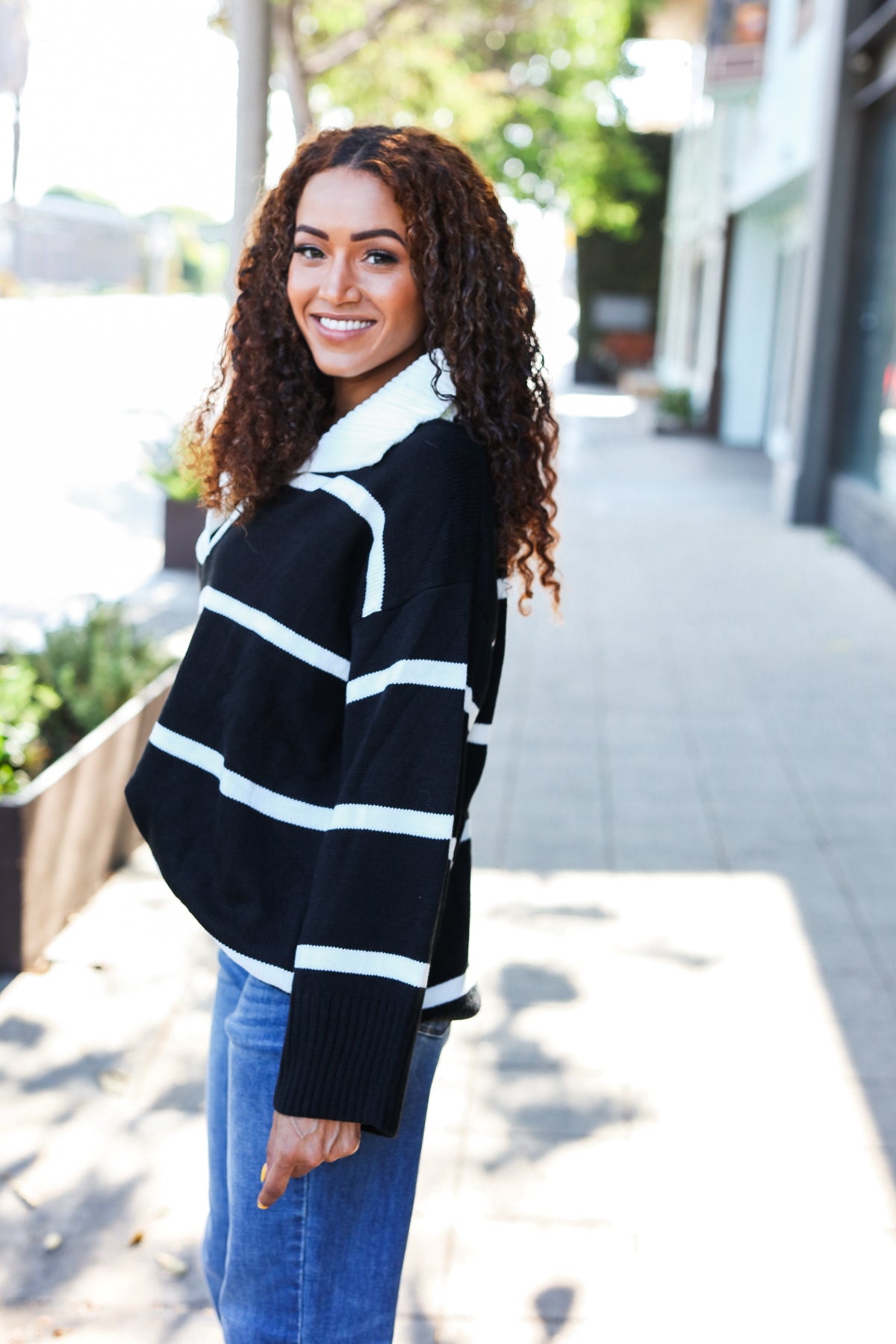 Fall For You Striped Oversized Sweater