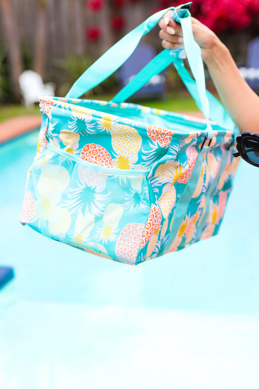 Pineapple Collapsible Canvas & Nylon Tote