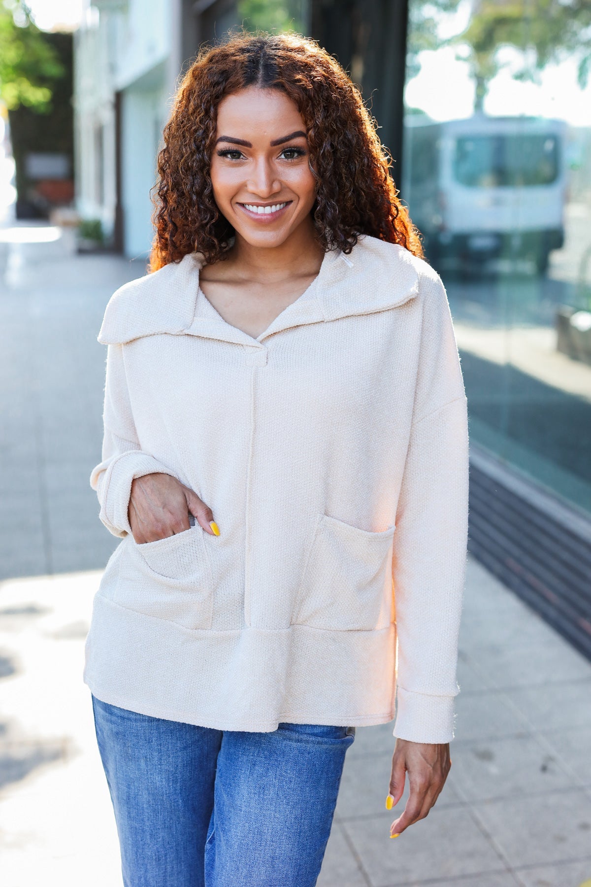 Easy Living Oversized Sweater | Cream