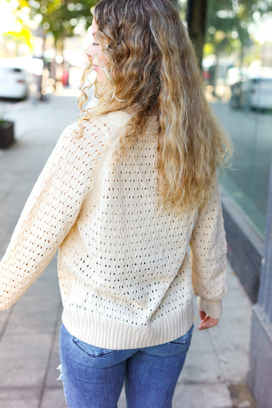 Follow Me Pointelle Cardigan