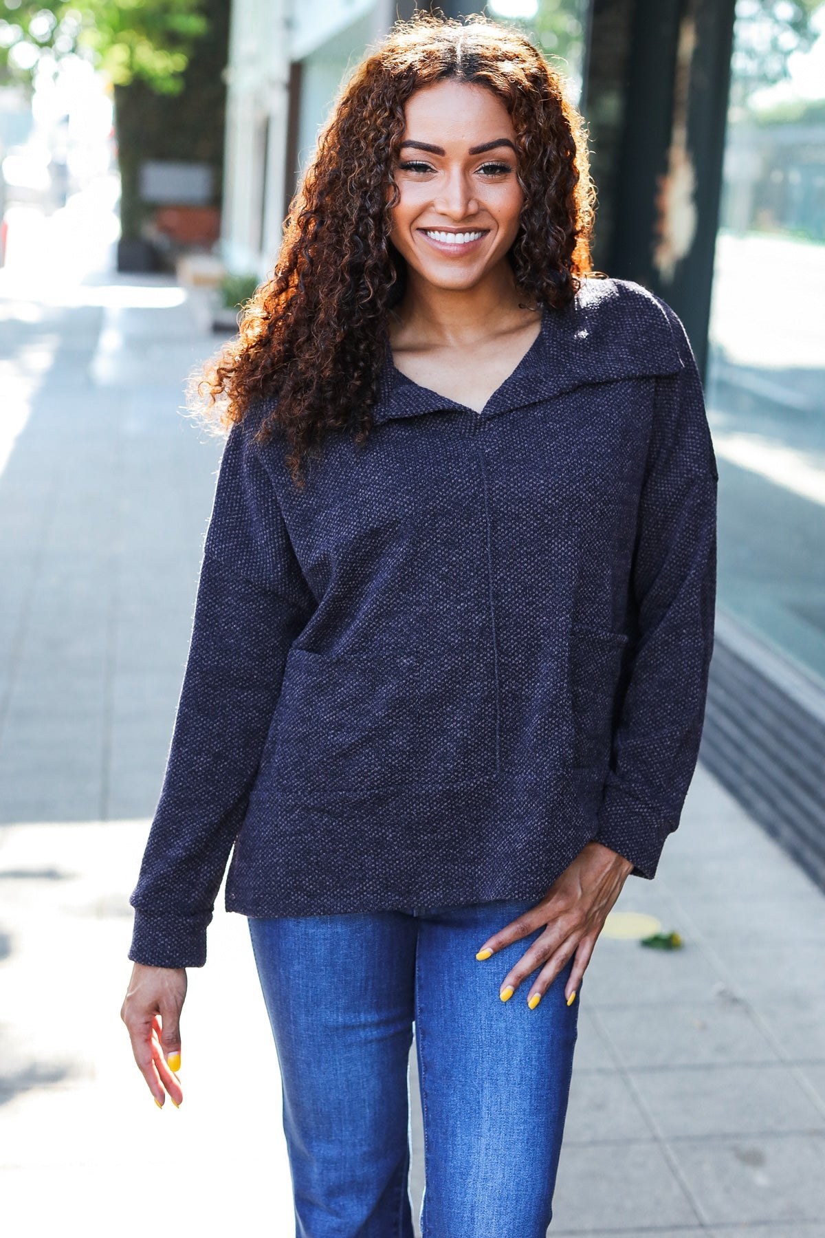 Easy Living Oversized Sweater | Navy