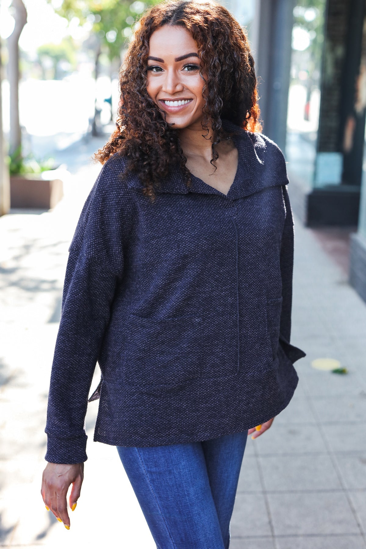 Easy Living Oversized Sweater | Navy