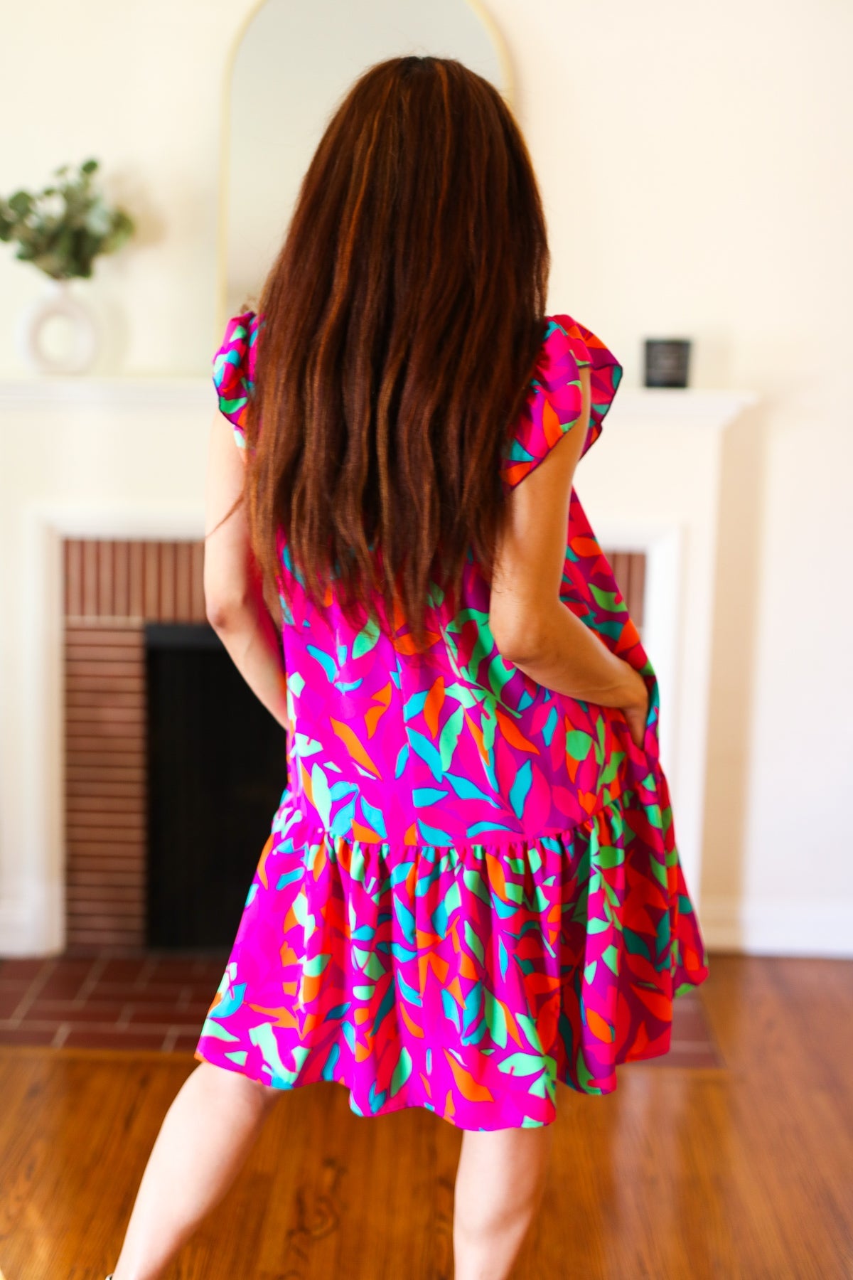 You Got This Floral Ruffle Sleeve Dress