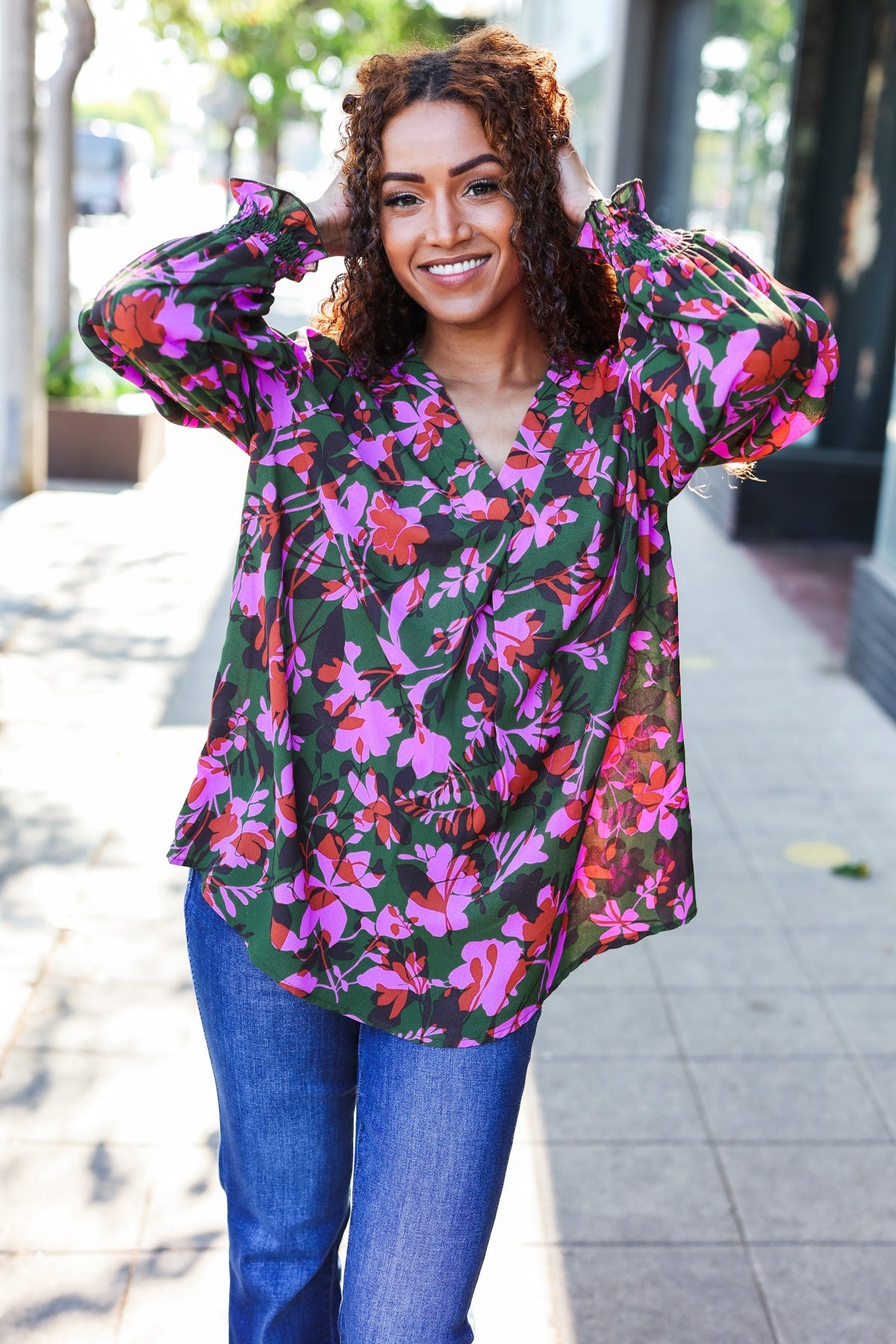 Eyes On You Floral Smocked Top