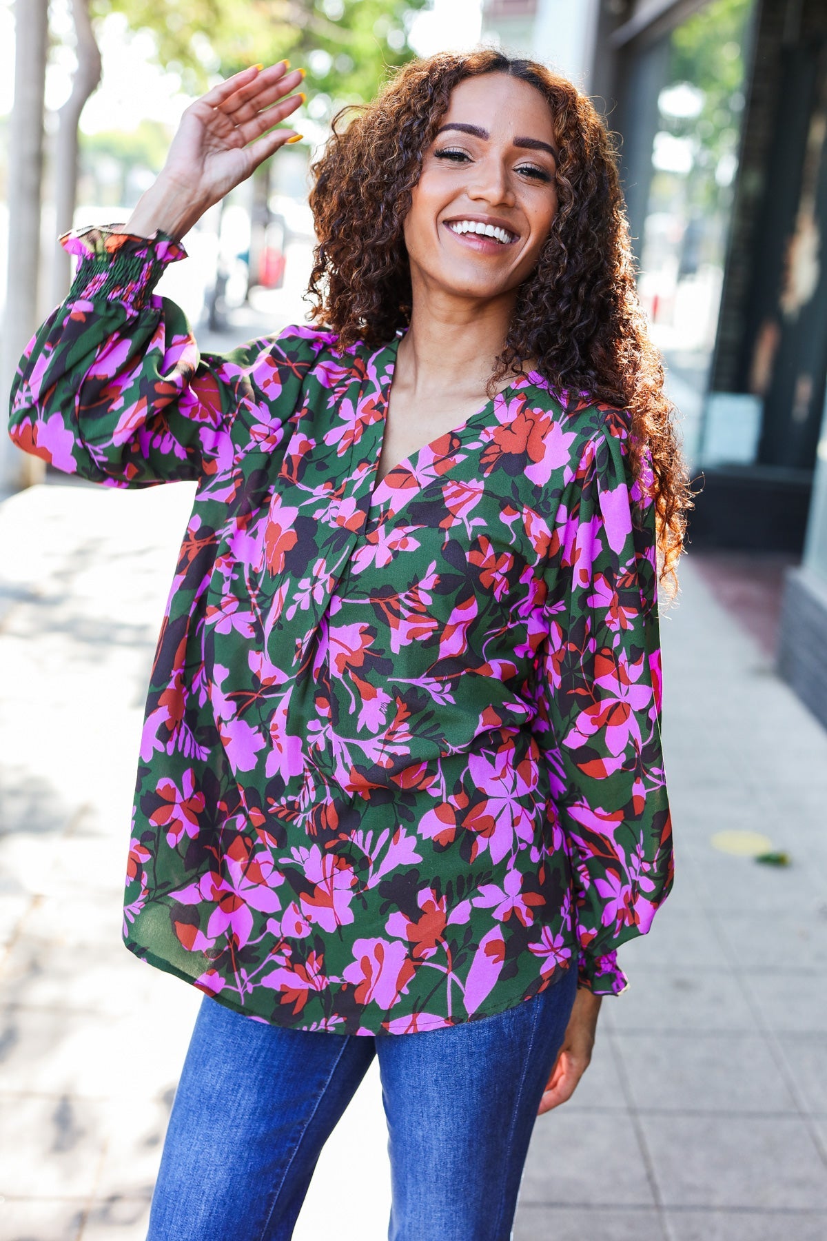 Eyes On You Floral Smocked Top