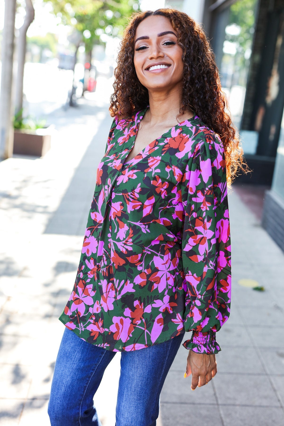 Eyes On You Floral Smocked Top