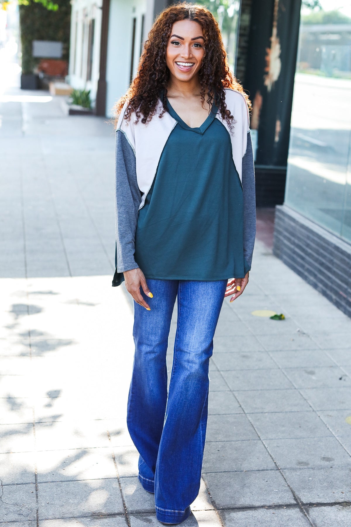 Stand Out Raglan Color Block Top