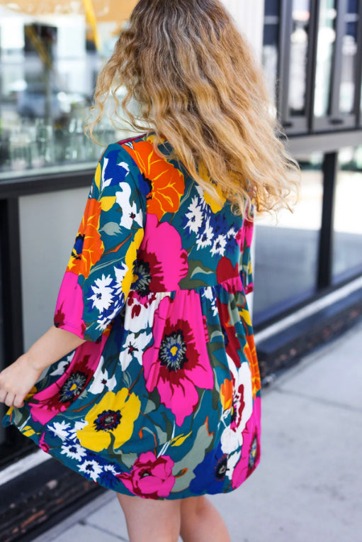 Hello Beautiful Floral Babydoll Dress