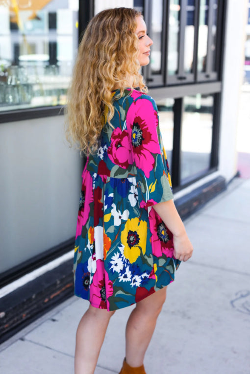 Hello Beautiful Floral Babydoll Dress