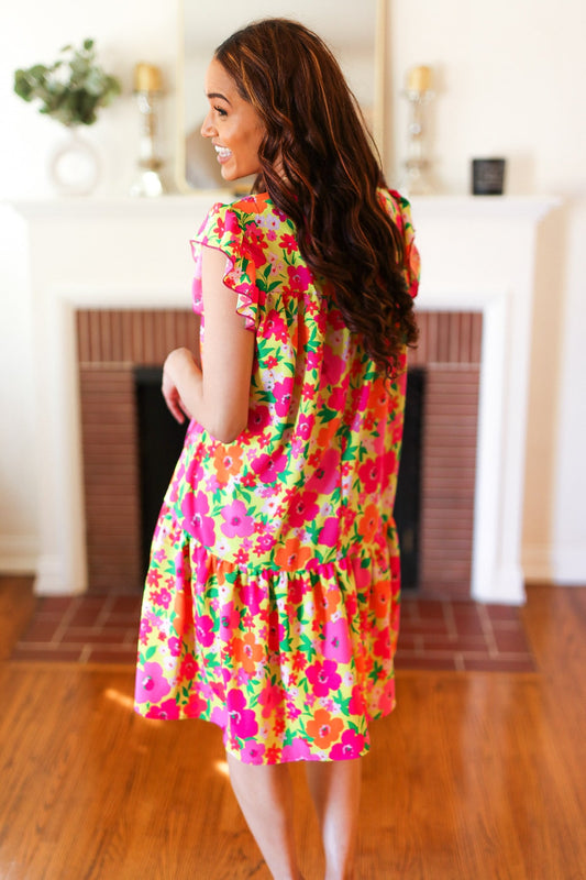 Be Charming Floral Tiered Ruffle Dress