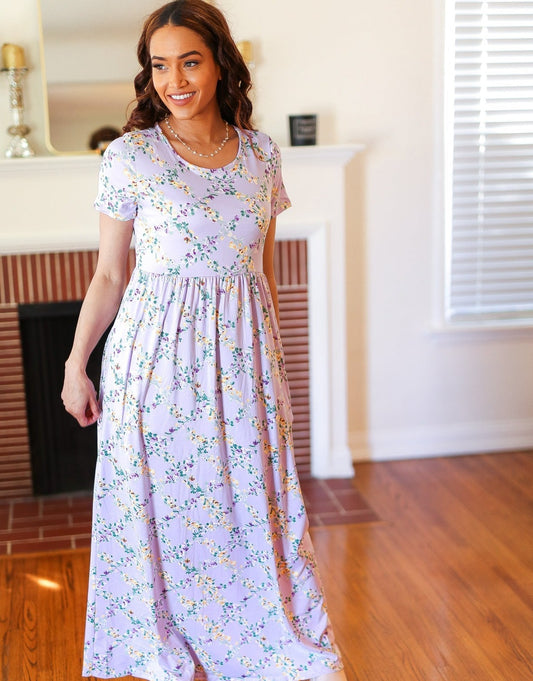 Lilic Floral Pocketed Fit & Flare Maxi Dress
