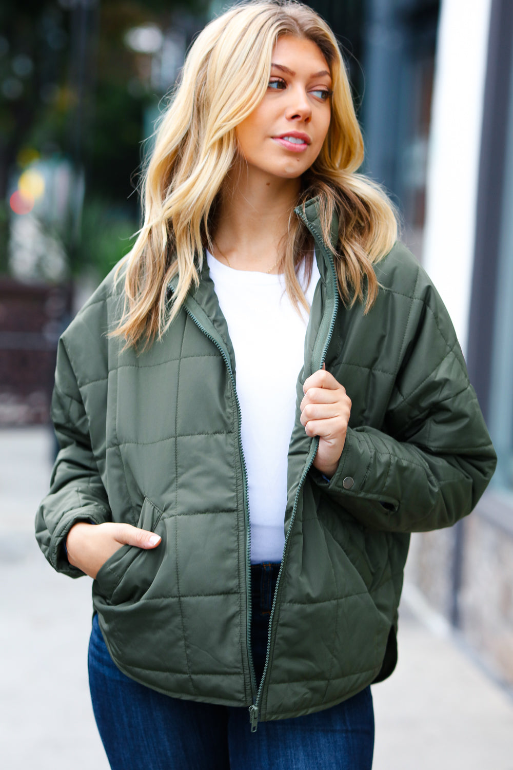 Eyes On You Quilted Puffer Jacket