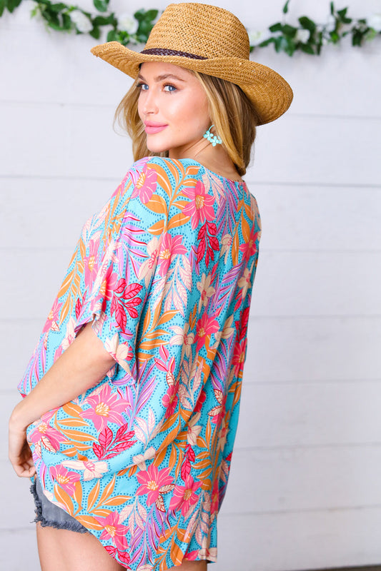 Tropical Floral Woven Top