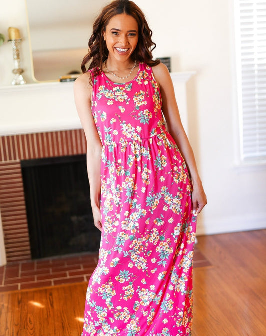 Floral Sleeveless Maxi Dress