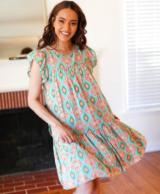 Boho Yoke Poplin Woven Dress