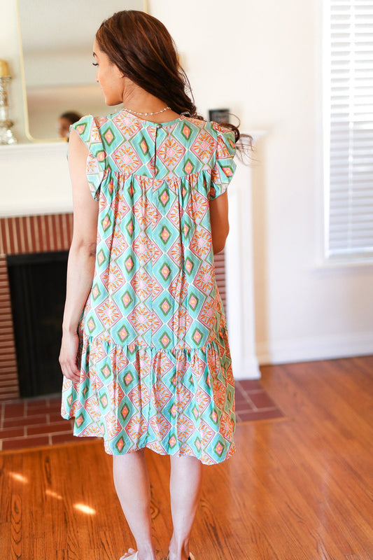 Boho Yoke Poplin Woven Dress