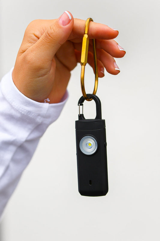 Personal Alarm Flashlight Keychain | Black