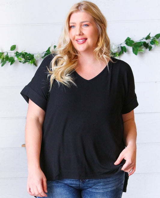 Skylar Ribbed Hi-Low Top