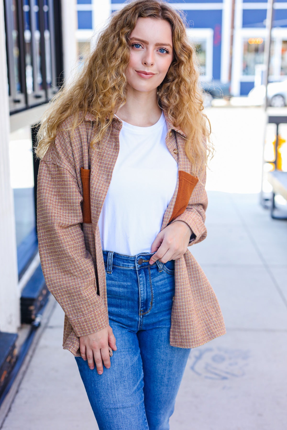 Start Your Day Plaid Oversized Shacket