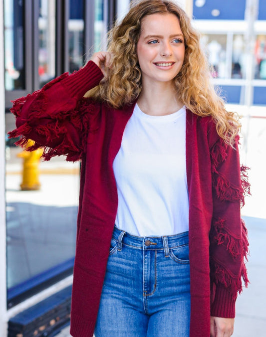 Beautiful You Fringe Knit Cardigan