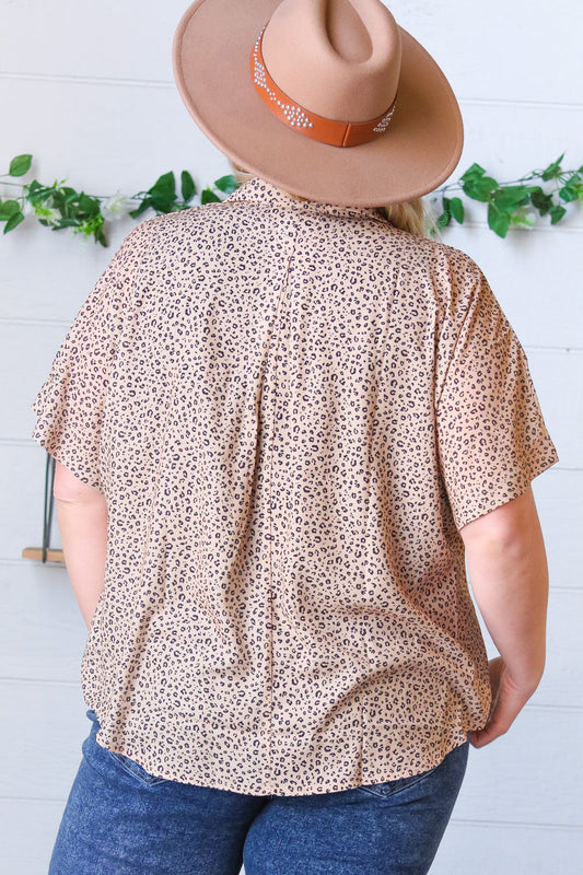 Cheetah Collared Dolman Top