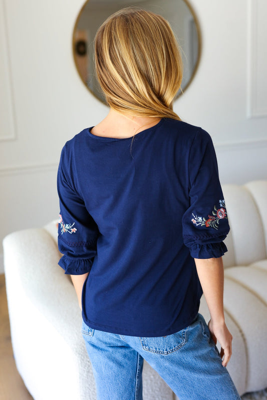Keep You Close Floral Embroidery Blouse