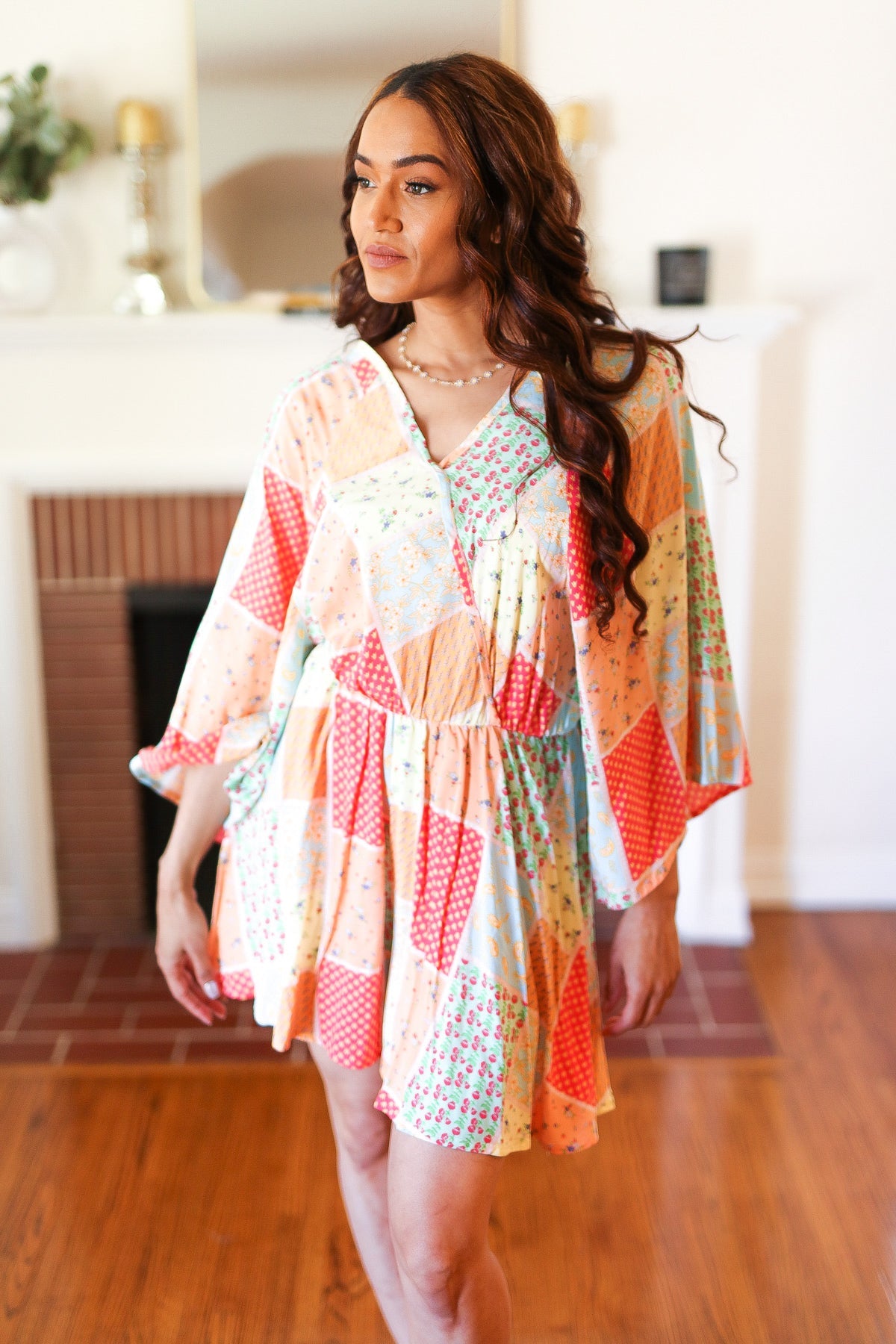 Paisley Patchwork Surplice Romper