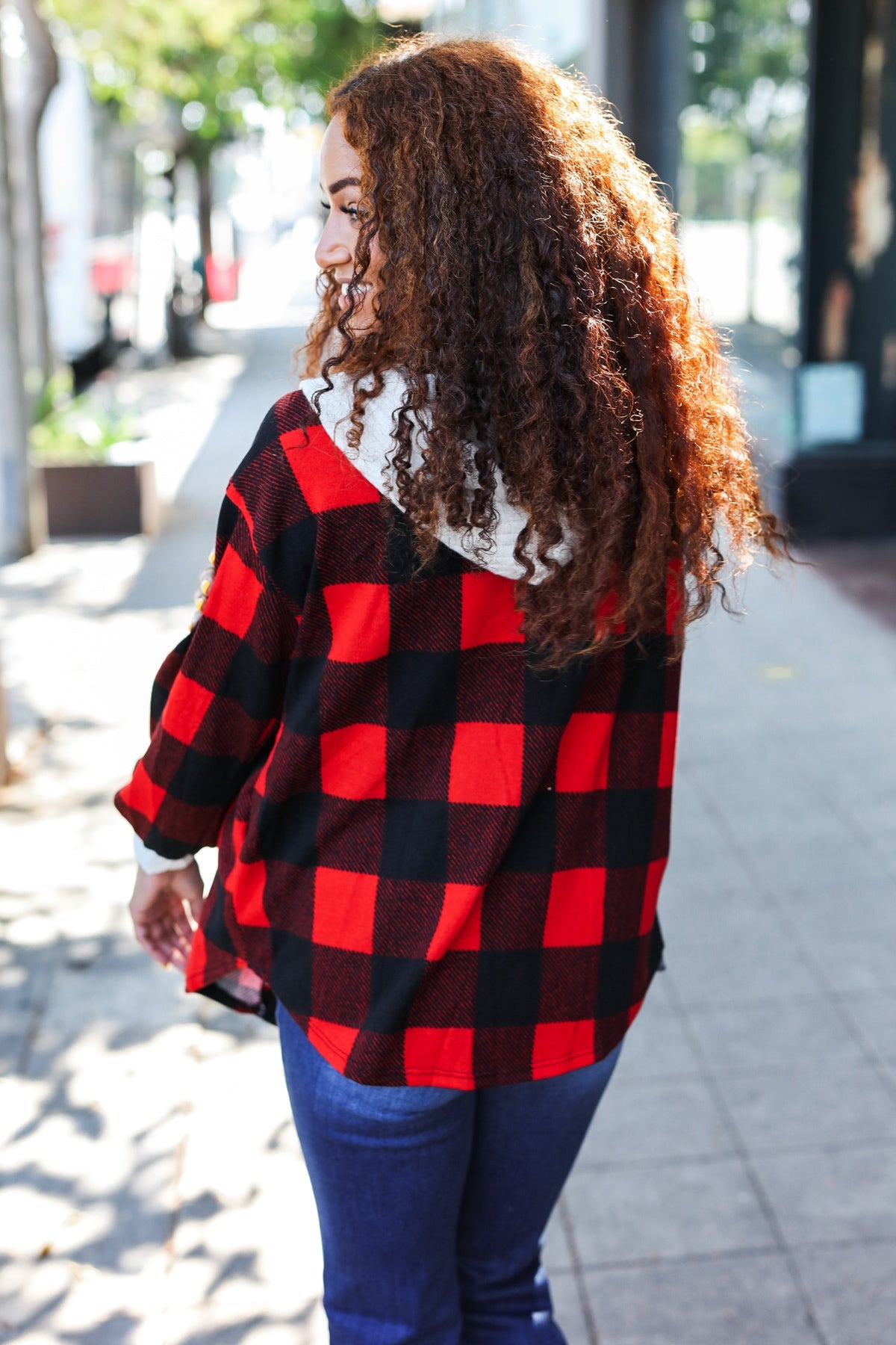 Stepping Out Plaid Hooded Sweater