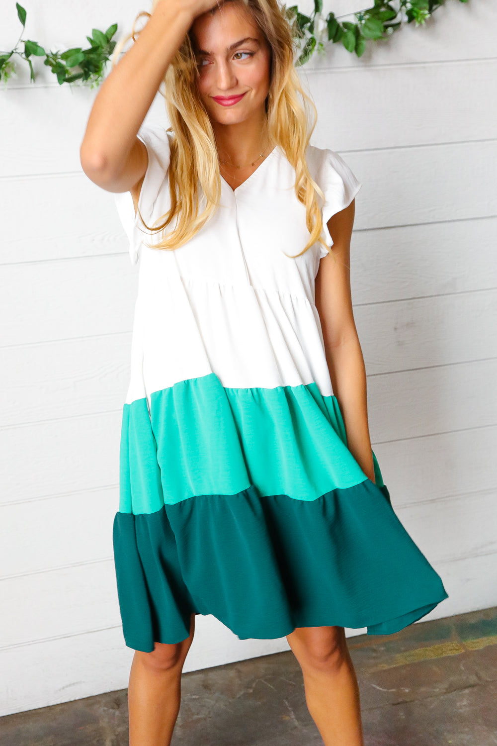 Seafoam Tiered Midi Dress