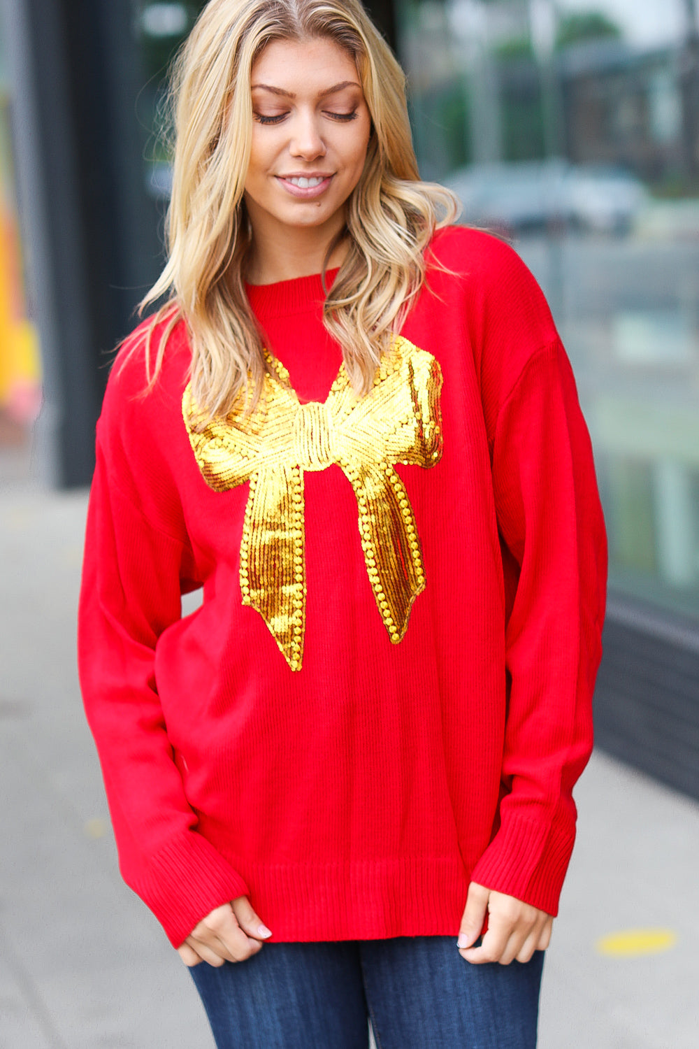 All I Want Sequin Embroidery Sweater